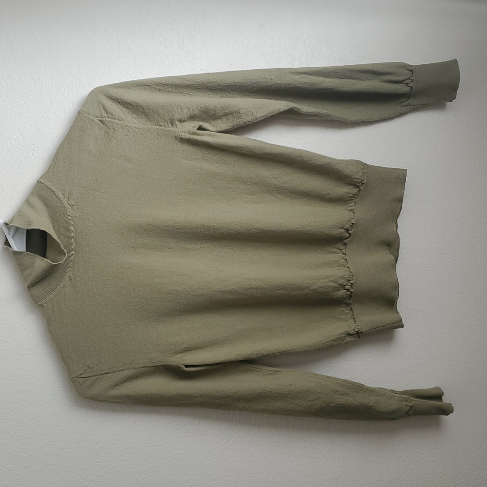 BOTTEGA VENETA Olive Green 100% Wool Turtleneck Pullover Top Sz XS Made In Italy